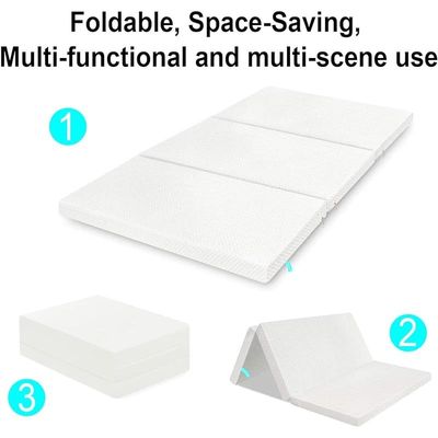 Vital Folding Foam Mattress White Color - Single Size W 90 x L 180 x H 10