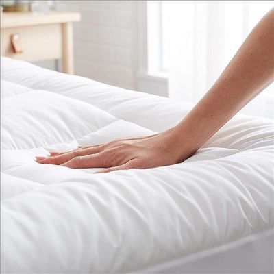 Vital Down-Alternative Mattress Topper Pad - Fiber White Soft Fluffy (Double Size -W120 x L200 cm)