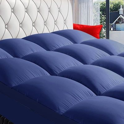 Vital Mattress Topper Soft Comfort White 500gsm (Dark Blue, Double Size -W120 x L200 cm)