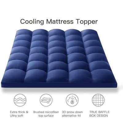 Vital Mattress Topper Soft Comfort White 500gsm (Dark Blue, Double Size -W120 x L200 cm)