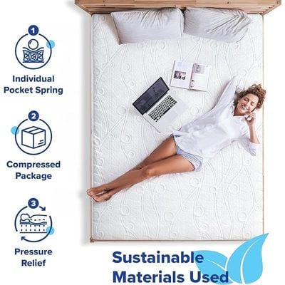 Vital Dream Catcher 12 inch Hybrid Gel Infused Memory Foam Pocket Spring Premium Quality Mattress (Double - W120 x L200 cm)