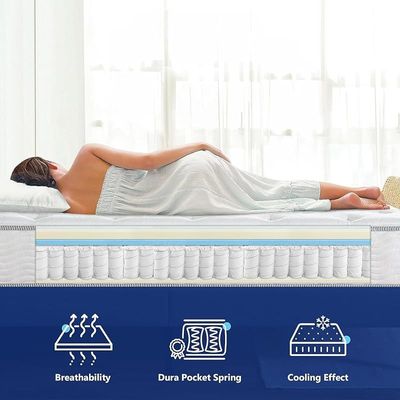 Vital Dream Catcher 12 inch Hybrid Gel Infused Memory Foam Pocket Spring Premium Quality Mattress (Double - W120 x L200 cm)