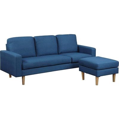 Studio Luxe L-Shaped Sectional Sofa w/Reversible Chaise, Wood Legs, Modern Scandinavian Corner Sofa Convertible Living room furniture, 194x128x87cm, Royal Blue