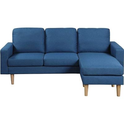 Studio Luxe L-Shaped Sectional Sofa w/Reversible Chaise, Wood Legs, Modern Scandinavian Corner Sofa Convertible Living room furniture, 194x128x87cm, Royal Blue