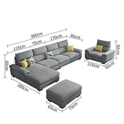 Vital Overstuffed Multifunction Wood Frame Furniture Sofa Living Room Full Set