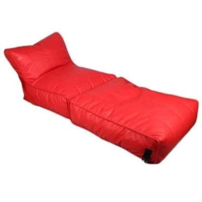 Bean Bag Bed Chair Sofa Bed Leather Wallow Filp - Out Lounger relaxing bed chair relaxer ideal for hostels hotel hospitals (Red)