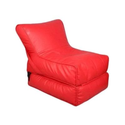 Bean Bag Bed Chair Sofa Bed Leather Wallow Filp - Out Lounger relaxing bed chair relaxer ideal for hostels hotel hospitals (Red)