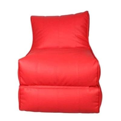 Bean Bag Bed Chair Sofa Bed Leather Wallow Filp - Out Lounger relaxing bed chair relaxer ideal for hostels hotel hospitals (Red)