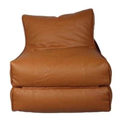 Bean Bag Bed Chair Sofa Bed Leather Wallow Filp - Out Lounger relaxing bed chair relaxer ideal for hostels hotel hospitals (Orche brown)