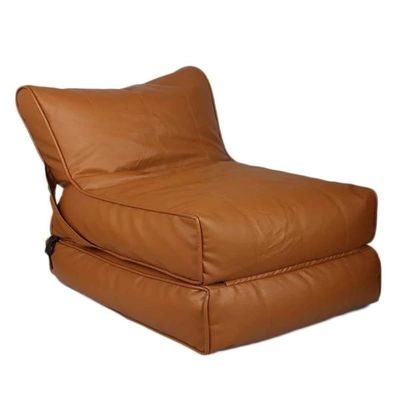 Bean Bag Bed Chair Sofa Bed Leather Wallow Filp - Out Lounger relaxing bed chair relaxer ideal for hostels hotel hospitals (Orche brown)