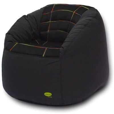 Vital Bean Bag Sports Chair  Queen Sized Bean Bag Sofa (BLACK)