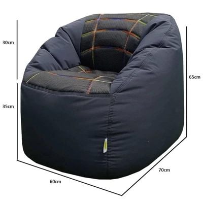 Vital Bean Bag Sports Chair  Queen Sized Bean Bag Sofa (BLACK)