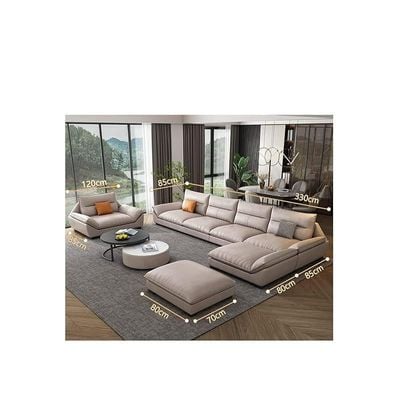 Overstuffed multifunction Wooden frame furniture sofa living room set PU leather