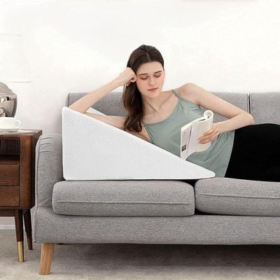 Bed Wedge Pillow with Memory Foam Top  Wedge Pillow for Snoring, Neck Pillow for Pain Relief, Shoulder Pain, Back Pillow for Sitting in Bed, Heartburn Relief (W 74 x L 75 cm, Standard: 8")