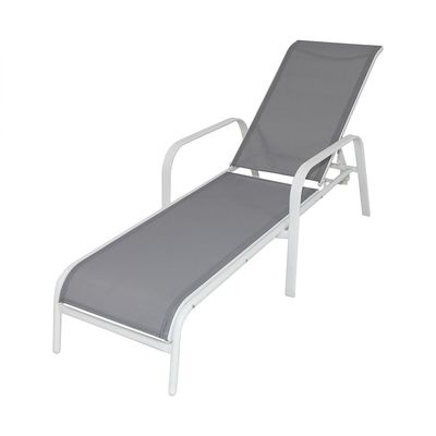 Aluminum Adjustable Sunbed simple style for pool in white and grey（1 piece only）（（