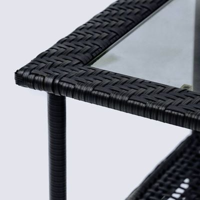 Glass & Rattan Rectangle Table