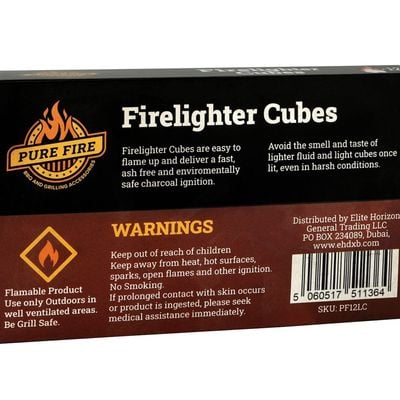 Pure Fire White Paraffin Lighter cubes - Pack of 12