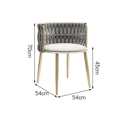 Modern Velvet Armchair with Golden Metal Leg - Grey