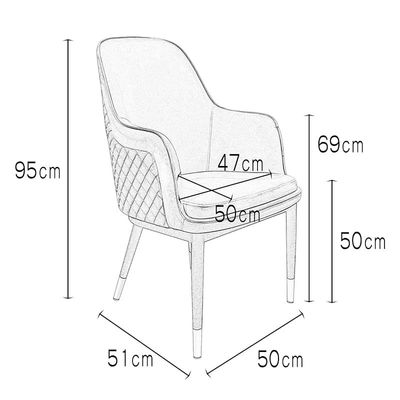 Velvet Upholstered Stainless Steel Armchair with Golden Legs - Beige