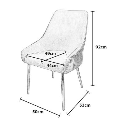Velvet Upholstered Stainless Steel Armchair with Golden Legs - Brown