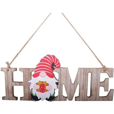 Home Wood Sign - Brown/Red/White