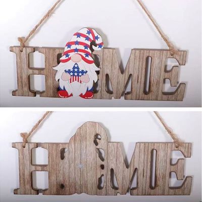 Home Wood Sign - Brown/Red/White