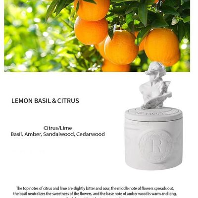Modern Lemon Basil And Citrus Scented Candle With Top Closure