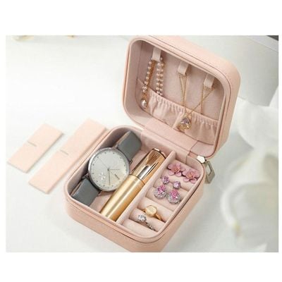 Jewelry Box With Case Mini Ring Storage Organizer, Earrings Holder - Beige