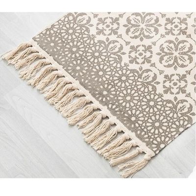 Ethnic Style Handwoven Tassel Carpet for Living Room Bedroom (Size 60-90CM)