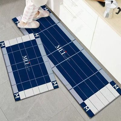 2 PCS Set Large Kitchen Mats With Thick Non Slip Bottom For Kitchen Floor With Beautiful Design (50-80CM And 50-160CM)