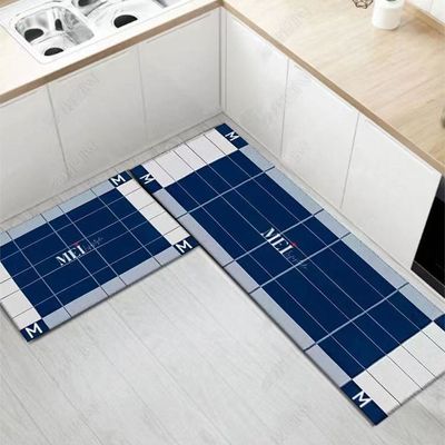 2 PCS Set Large Kitchen Mats With Thick Non Slip Bottom For Kitchen Floor With Beautiful Design (50-80CM And 50-160CM)