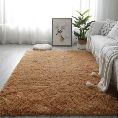 Modern Wool Fluffy Floor Mat Carpet with Anti slip High Pile Bottom with Upgraded Foam (Size 120-160CM)