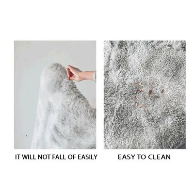 Modern Wool Fluffy Floor Mat Carpet with Anti slip High Pile Bottom with Upgraded Foam (Size 120-160CM)