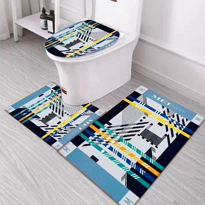 3 PCS Set Of Non Slip Bathroom Rug Made With Soft Material Which Fit Around Most Toilets With Beautiful Design