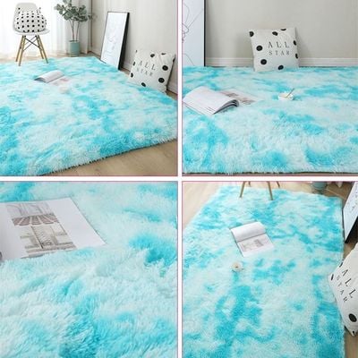 Modern Wool Fluffy Floor Mat Carpet with Anti slip High Pile Bottom with Upgraded Foam (Size 120-160CM)