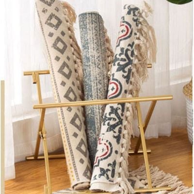 Ethnic Style Handwoven Tassel Carpet For Living Room Bedroom (Size 60-90CM)