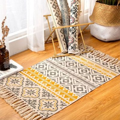 Ethnic Style Handwoven Tassel Carpet For Living Room Bedroom (Size 60-90CM)