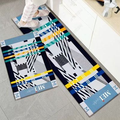 2 PCS Set Large Kitchen Mats With Thick Non Slip Bottom For Kitchen Floor With Beautiful Design (50-80CM And 50-160CM)