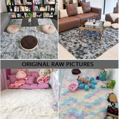 Modern Wool Fluffy Floor Mat Carpet with Anti slip High Pile Bottom with Upgraded Foam (Size 120-160CM)