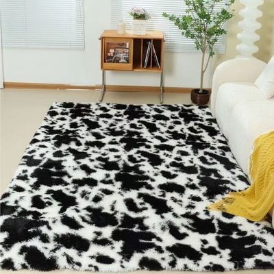 Modern Wool Fluffy Floor Mat Carpet with Anti slip High Pile Bottom with Upgraded Foam (Size 120-160CM)