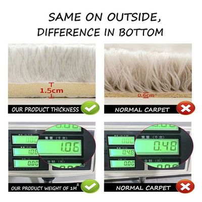 Modern Wool Fluffy Floor Mat Carpet with Anti slip High Pile Bottom with Upgraded Foam (Size 120-160CM)