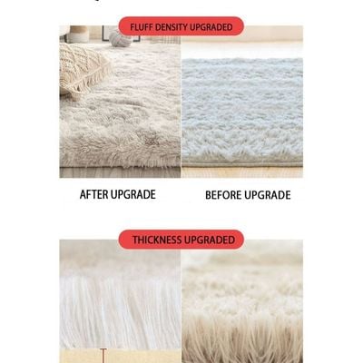 Modern Wool Fluffy Floor Mat Carpet with Anti slip High Pile Bottom with Upgraded Foam (Size 120-160CM)