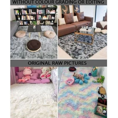 Modern Wool Fluffy Floor Mat Carpet with Anti slip High Pile Bottom with Upgraded Foam (Size 120-160CM)