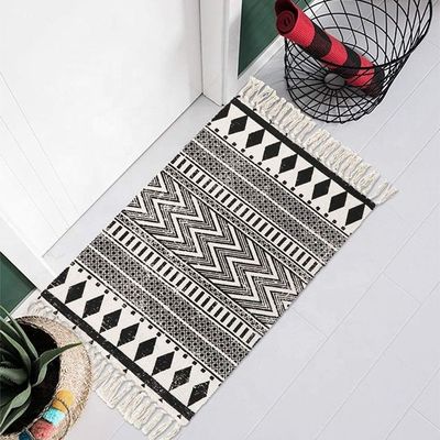 Ethnic Style Handwoven Tassel Carpet For Living Room Bedroom (Size 60-90CM)