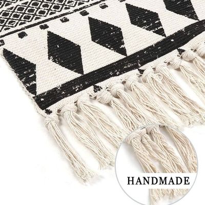 Ethnic Style Handwoven Tassel Carpet For Living Room Bedroom (Size 60-90CM)