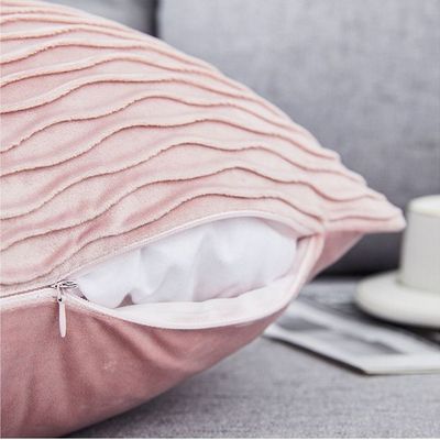 2 PCS Of Velvet Pleated Throw Pillow With Extra Comfort And Modern Luxury Look