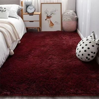 Modern Wool Fluffy Floor Mat Carpet with Anti slip High Pile Bottom with Upgraded Foam (Size 120-160CM)