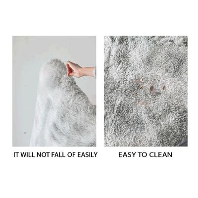 Modern Wool Fluffy Floor Mat Carpet with Anti slip High Pile Bottom with Upgraded Foam (Size 120-160CM)