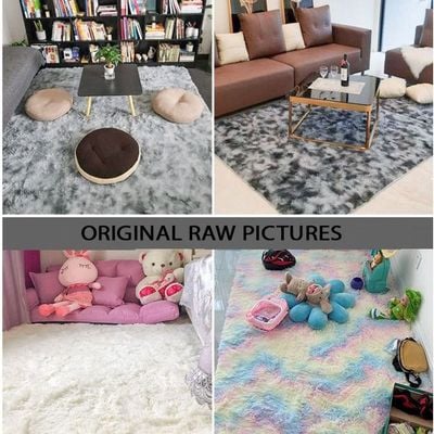 Modern Wool Fluffy Floor Mat Carpet with Anti slip High Pile Bottom with Upgraded Foam (Size 120-160CM)