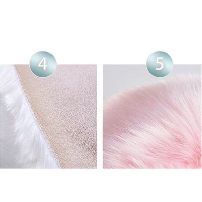 Super Soft Rabbit Fur Flower Design Living Room Carpet With Anti Slip Bottom (Size 80CM)